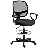 FLEXIBILITÉ ASSIS-DEBOUT : Avec une plage de hauteur d'assise réglable de 58 à 78 cm, cette chaise de bureau ergonomique s'adapte parfaitement aux comptoirs et tables à dessin mesurant entre 88 et 108 cm. L'anneau repose-pieds intégré vous permet de reposer vos pieds confortablement, facilitant la transition entre position assise et debout.