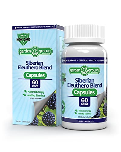 Siberian Eleuthero Root Capsules; Siberian Ginseng Energy Supplement; Reduce Fatigue and Sluggishness, Increase Stamina, Endurance and Vitality from Garden Grown Essentials