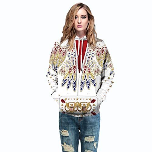 Thenice Women's Xmas Long Sleeve Hoodies Sweatshirts T-Shirt (Elvis, XL)