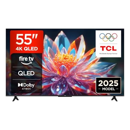 TCL 55T6C 55 Zoll QLED 4K HDR Fernseher, Smart Fire TV mit Dolby Vision & Atmos, HDR10+, Sprachbefehl Funktion & Ask Alexa