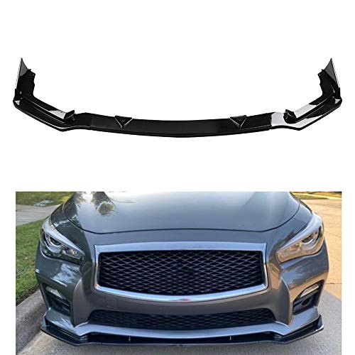 Jeyaic フロントバンパー リップ カバー スポイラー トリム プロテクター ABS製 カーアクセサリー カスタム グレードアップ 対応車種 インフィニティ 外装 Q50 2014-2017