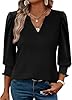 3/4 Length Sleeve Womens Tops V Neck Plus Size Spr... #1