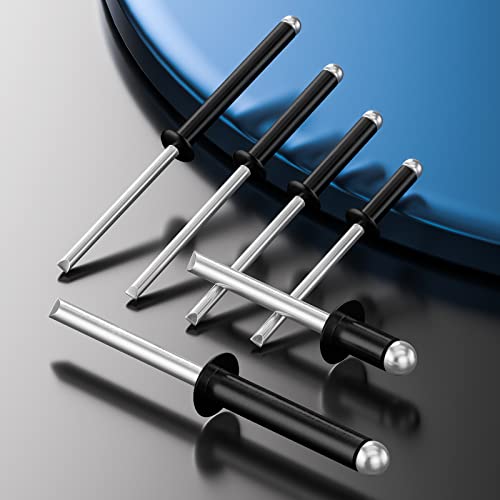 Image of Wensilon(80Pcs) Black Aluminum blind pro Rivets Kit,Aluminum Grip and Steel Mandrel Set