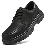 XJITIGER Herren Kochschuhe Arbeitsschuhe rutschfest – wasserdichte Küchen- & Berufsschuhe mit Memory-Schaum, Gastronomie & Pflege Schwarz 43