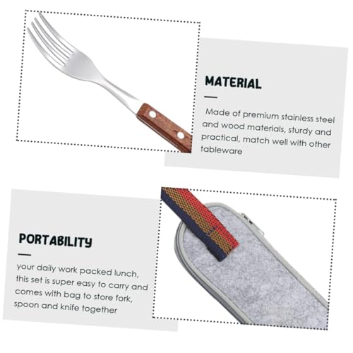 ROMISBABA キャンプ用携帯カトラリー フォーク スプーン ナイフ 点 ステンレス製 持ち運び便利 アウトドア用 食事用具 家族やレストラン向け