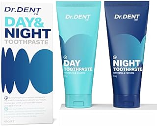 DrDent Teeth Whitening Day and Night Toothpaste - 2 PCK - Sensitive Free - Safe for Enamel - Whiter Teeth in 7 Days