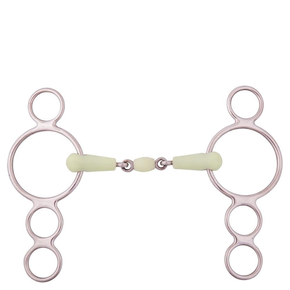 Mors Pessoa 4 anneaux BR Pomme double joint taille 11.5 pour poney et cheval