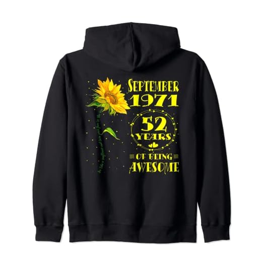 52 años de edad, amantes de los girasoles, septiembre de 1971, cumpleaños 52 Sudadera con Capucha