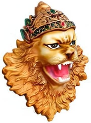Sri Krishna Culture Polyresin Hand Crafted Small Narsimha Deva Lion Face Fridge Magnet, 7.5 cm, Multicolour