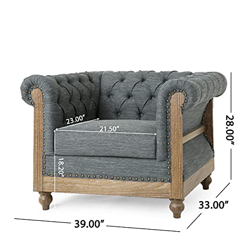 Sillón Chesterfield Tufted Gris Oscuro Marrón miniatura 3