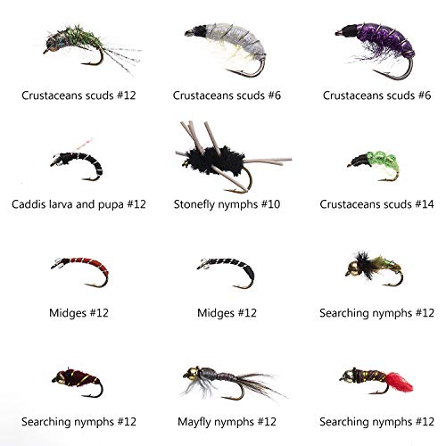 Image of BASSDASH Fly Fishing Flies Kit Fly Assortment Trout Bass Fishing with Fly Box with Dry /Wet Flies, Nymphs, Streamers, Popper