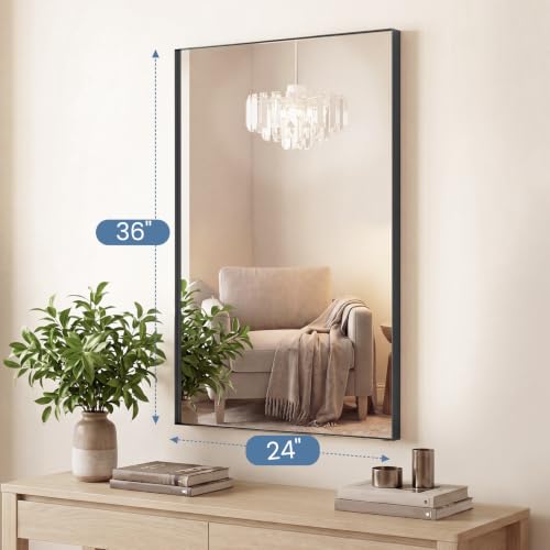 Image of NEWBULIG 24 inchx36 inch Vanity Mirror, Bathroom Mirrors for Over Sink, Black