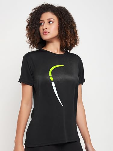 Image of Clovia Women Gym T-Shirt- Quick-Dry