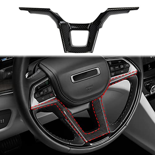Carbon fiber Interior Steering Wheel Trim Cover for Jeep Grand Cherokee L 2021-2024 for Grand Cherokee 2022-2024
