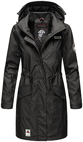 Navahoo Damen Softshell Jacke Winterjacke wasserabweisend Outdoor lang B678 [B678-Deik-Schwarz-Gr.S] Cover