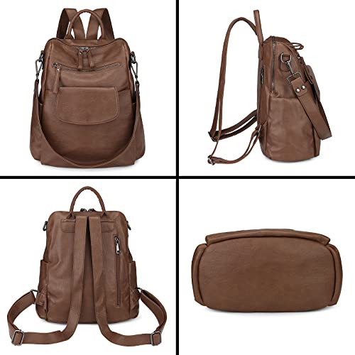Image of Uromee Backpack Purse for Women Vegan Leather Ladies Fashion Travel Shoulder Bag Convertible