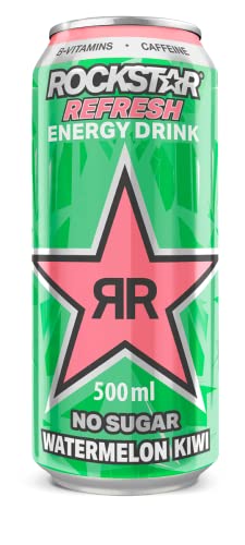 Rockstar Watermelon Kiwi Bebida Energética sin azúcar, 500 ml