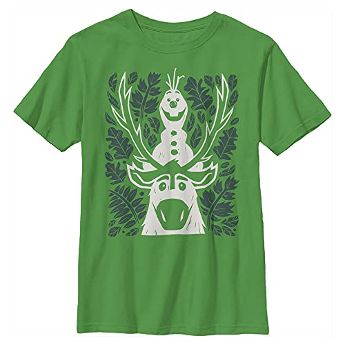 Disney Frozen 2 Olaf Sven Leaves Boy's Solid Crew Tee
