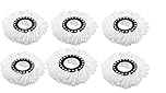 SWISSPACK Pack of 6 Spin Mop Replacement Head 360° Magic Mop for Standard Rotating Universal Commercial Use (White)