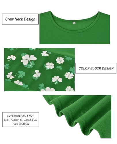 Image of CARCOS Plus Size Tops for Women Color Block Flower /Striped /Camo Crew Neck Long Sleeve Tee Shirt