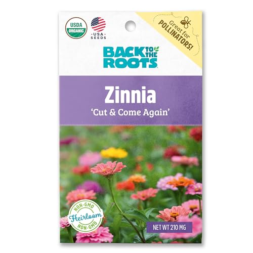 Back to The Roots 100% Organic Seed Packet - Zinnia 'Cut and Come Again' 210mg