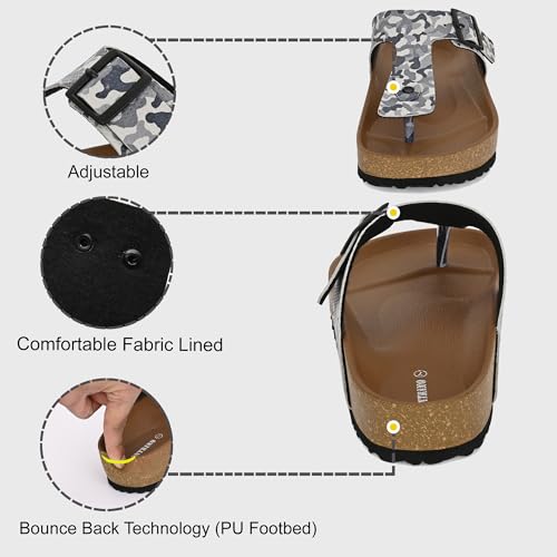 Image of Centrino Men's Berkin-Style Slip-On Sandals | Open Toe Design | Soft PU Footbed | Lightweight & Comfortable | Arch Support | On-Grip Sole | Casual Outdoor Wear (9214)