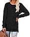 Aokosor Black Sweaters for Women 2025 Loose Tunics for Leggings Winter Casual Long Sleeve Shirts Work S