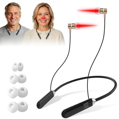 Upgraded 2-in-1 Red Light Therapy Device for Ears & Nose Dual-Wavelength 660nm Red Light & 810nm Near-Infrared Light Timer Function Neck-Wearable Design for Ear Comfort & Daily Wellness Care