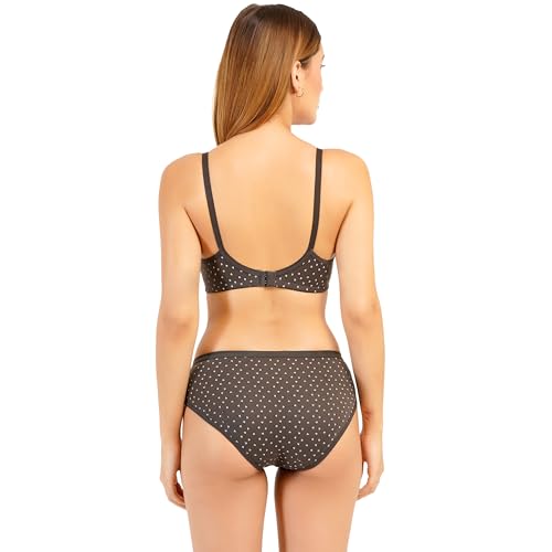 Image of Women Non Padded Wirefree Pure Cotton Printed Multicolor Bra & Penty Set 2 Pack Combo
