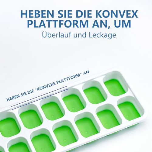 Contenitore per cubetti di ghiaccio con coperchio, 2 stampi in silicone senza BPA, per congelatore, whisky, cocktail e bevande, facile da rimuovere, impilabile - immagine 4