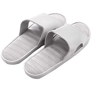 XBCDX Open teen Slide Slippers voor heren en dames Badkamer Slippers Doucheschoenen Antislip Sandalen Indoor en Outdoor Slippers Zachte Sandalen (Kleur: Grijs, Maat: Zoollengte 28cm)