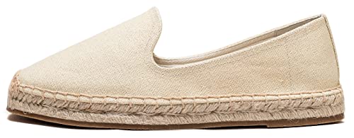 U-lite Men's Classic Suede Canvas Round Cap Toe Espadrilles Loafers Pure Color Slip On Comfortable Flats Shoes2