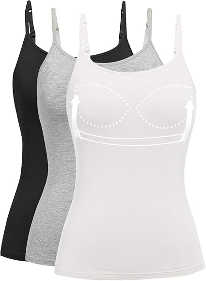3 Pack - Women's Basic Cami with Adjustable Spaghetti Straps Tank Top-picture-37