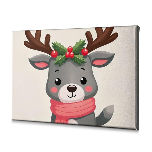 Toile renne mignon de Noël 40x60 cm pour réchauffer l'ambiance du salon