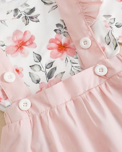 Image of Newborn Baby Girl Clothes Toddler Long Sleeve Ruffle Romper Top Infant Skirt Set Little Girl Overall Dress