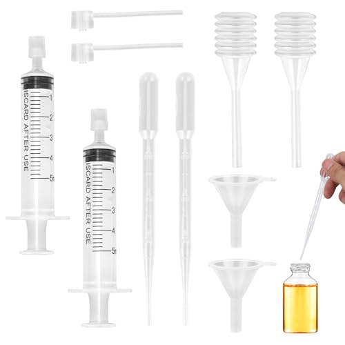 Penitue - Penitue Lot de 10 outils de recharge de parfum, distributeur de parfum, kit d'outils de transfert comprenant compte-gouttes, seringue, entonnoir, paille à ressort pour extracteur de parfum d'huiles