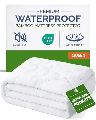 Waterproof Cooling Mattress Protector - Mattress Cover Queen...