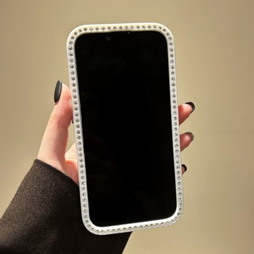Coque iPhone 14 Pro antichoc violette stras paillette avec protection camera - 4