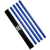 Foam Padded Escrima Sticks for Safe Practice Training with Armory Carry Bag Case - 4 Pack (Blue)