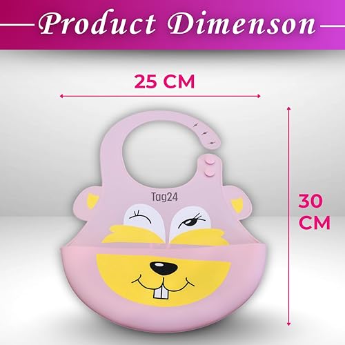 Image of Baby Bib for Feeding and Weaning Babies and Toddlers | Waterproof, Washable, Reusable | Adjustable Neckline with Buttons | Easy to Clean and Non-Messy Design