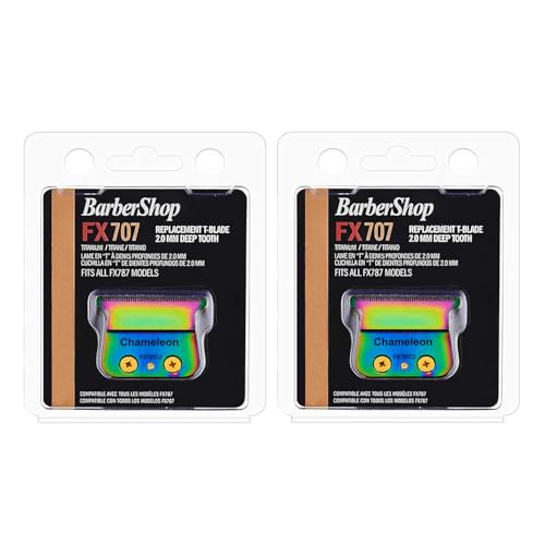 TRAH 2 Packs FX707Z Colorful DLC Replacement Blades Compatible with BaByliss Barberology FX787 & FX726 Trimmer Blade,DLC 2.0 Trimmer Replacement Blades