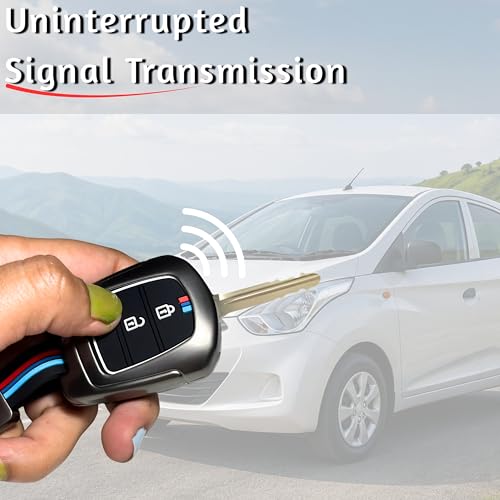 Image of Car Key Cover Compatible for Hyundai Grand i10, Santro, Eon Stylish Full Protection 2-Button Key | Glow-in-The-Dark Car Key Protector