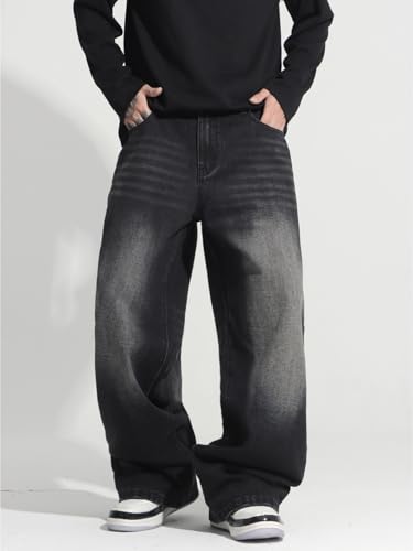 Men's Y2K Hip Hop Street Jeans Gothic Baggy Jeans Wide Leg Denim Pants3