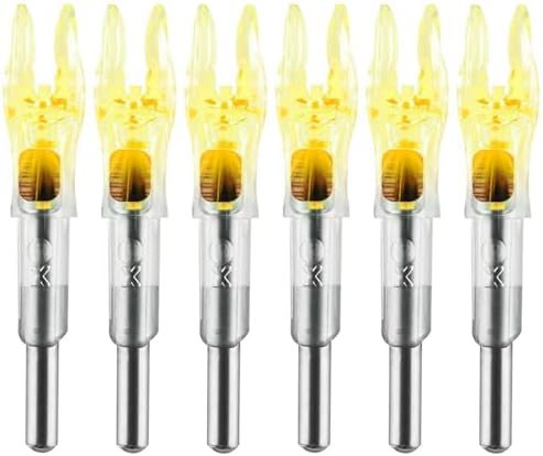 6PCS X Lighted Nocks for Arrows with .204 .233 .244 .246 Inside Diameter with H, S, GT Bushings High-Visibility LED Arrow Nocks, ON/Off Switch Included 6PCS X Lighted Nocks for Arrows with .204 .233 .244 .246 Inside Diameter with H, S, GT Bushings High-Visibility LED Arrow Nocks, ON/Off Switch Included