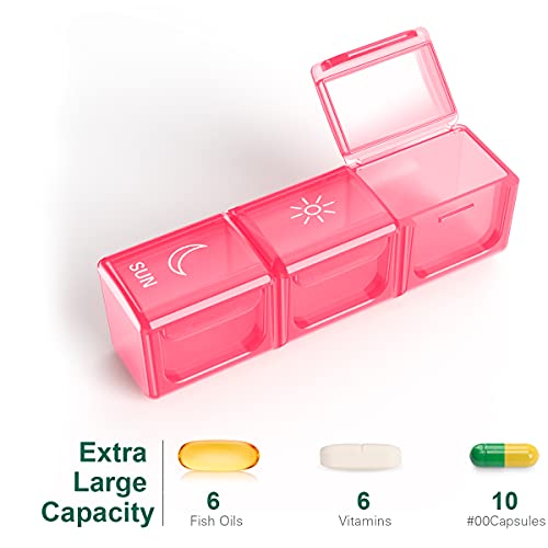 Image of BUG HULL Weekly Pill Organizer 3X a Day, Daily 7 Day Medicine Pill Organizer 3 Times a Day, Travel Pill Case Container for Vitamins, Supplements