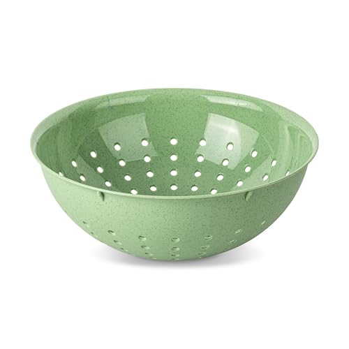 Koziol PALSBY M & L Seihe 2 & 5 Liter | Sieb für Salat, Nudeln, Gemüse und Obst| bruchfest, stapelbar, biozirkulärer Kunststoff, spülmaschinengeeignet | Küche, Haushalt (nature leaf green, 2 Liter)