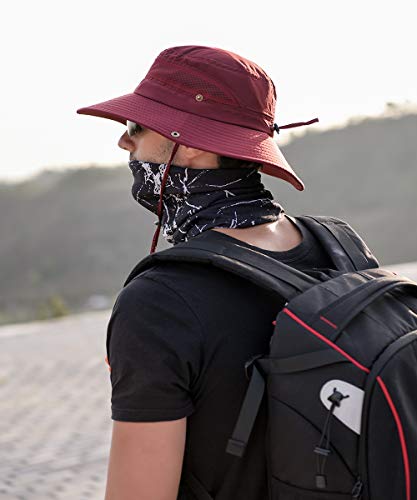 Men Women Sunscreen Cooling Hat Ice Cap Heatstroke Protection Cooling Cap Wide Brim Sun Hat With Uv Protection Wine Red #TOP2