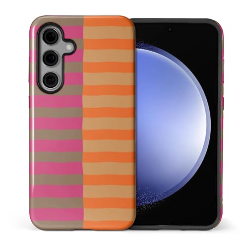 Coque Samsung S24 FE hybride orange et rose HL2 antichoc