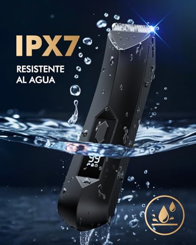 Singphere Afeitadora Corporal Masculina, Depiladora Corporal Hombre con 4 Peines Límite, Maquina depilar hombre con luz LED y pantalla, resistente al agua IPX7 para uso en axilas, rostro, extremidades - imagen 7