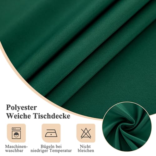Moonooda Tischdecke Grün Waschbar, 140X200cm Tischdecken Tischtuch aus Polyester, Leicht wasserabweisend mit Lotuseffekt… – Ansicht 2